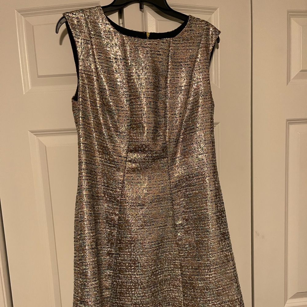 Tahari metallic cocktail dress. EUC. Size 10.